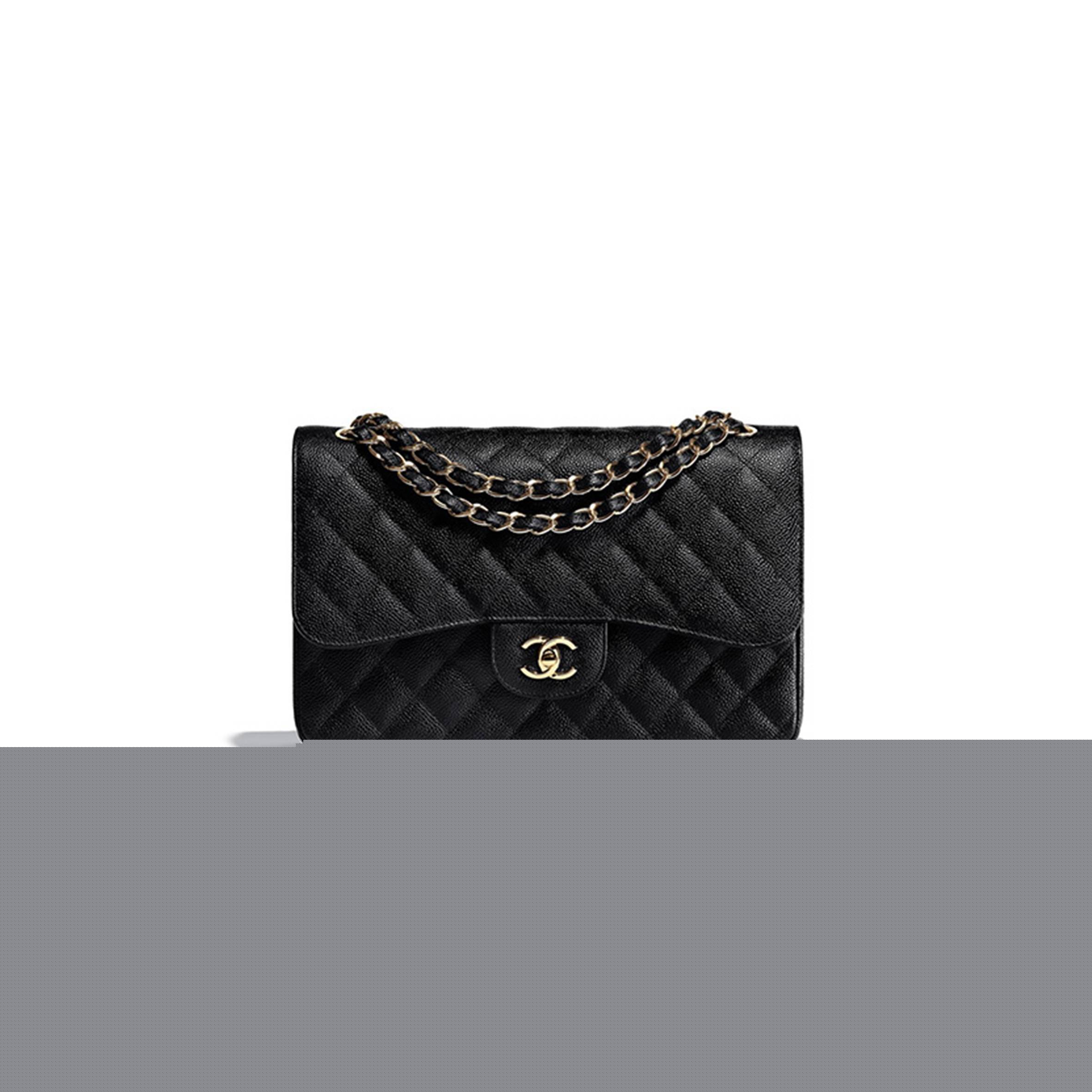 Ch*el master classic flap jumbo30 black large classic handbag gold buckle a58600 (30*19.5*10cm)
